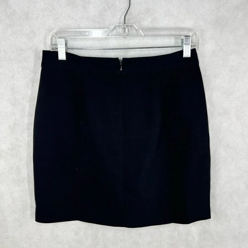 Madewell Black Lace Up Crepe Mini Skirt